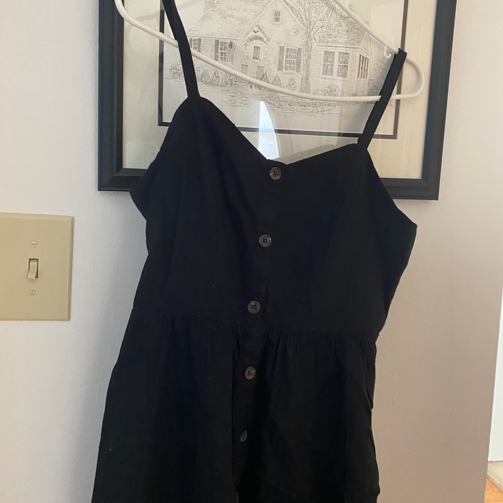 Long black button down Old Navy dress